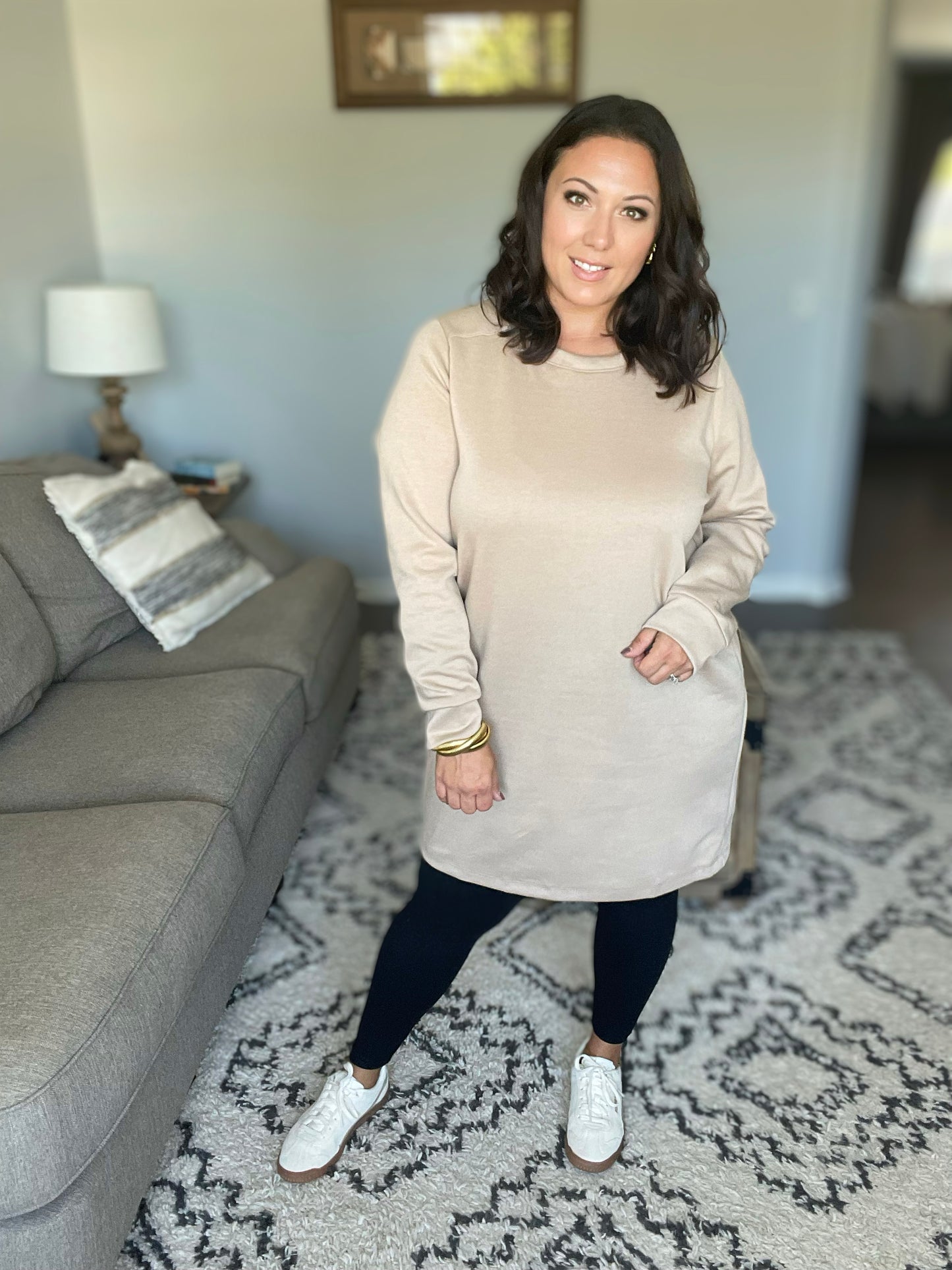 Milan Travel Shift Dress in Khaki