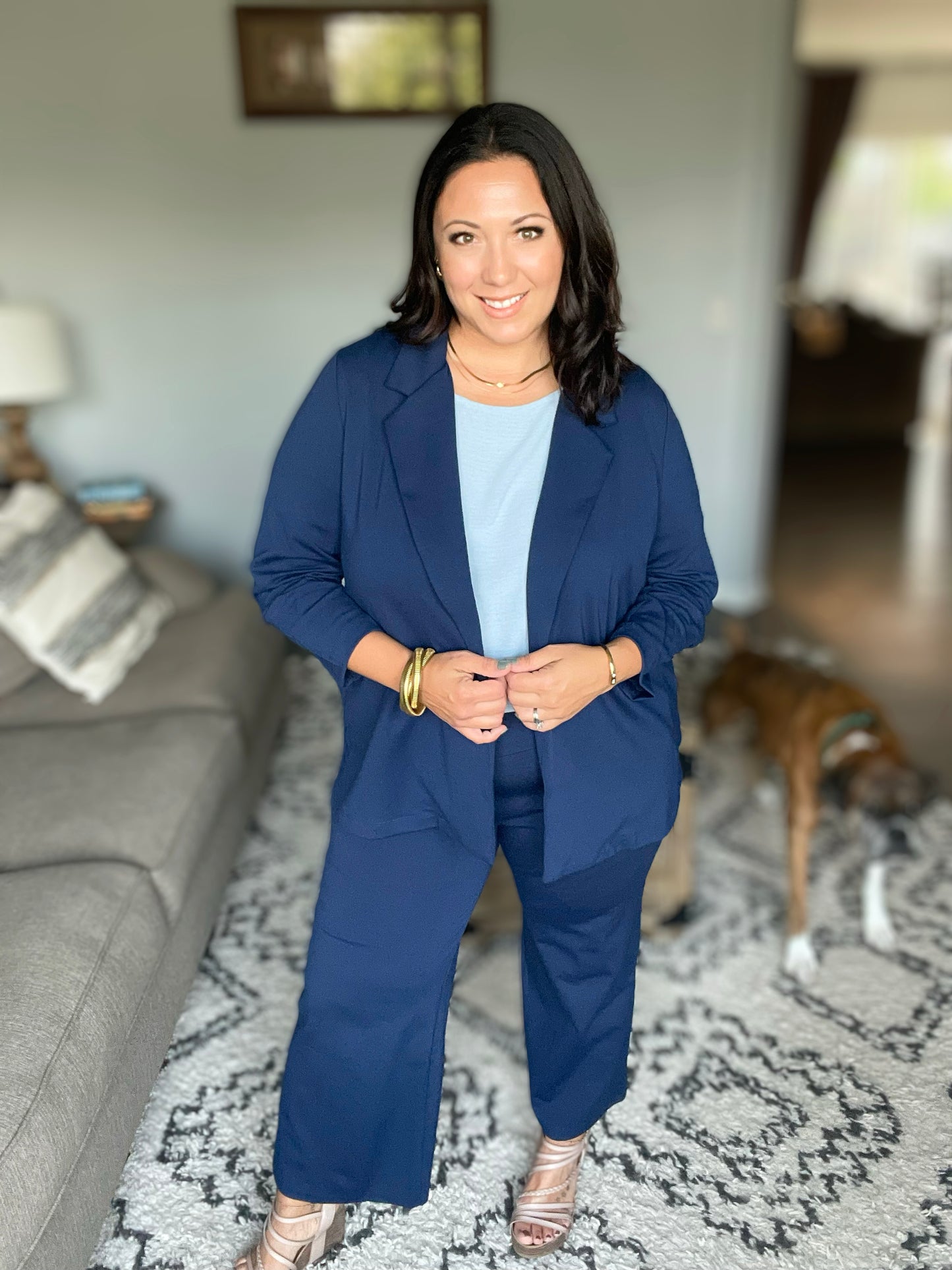 Magic Wide Leg Crop Pants in Navy