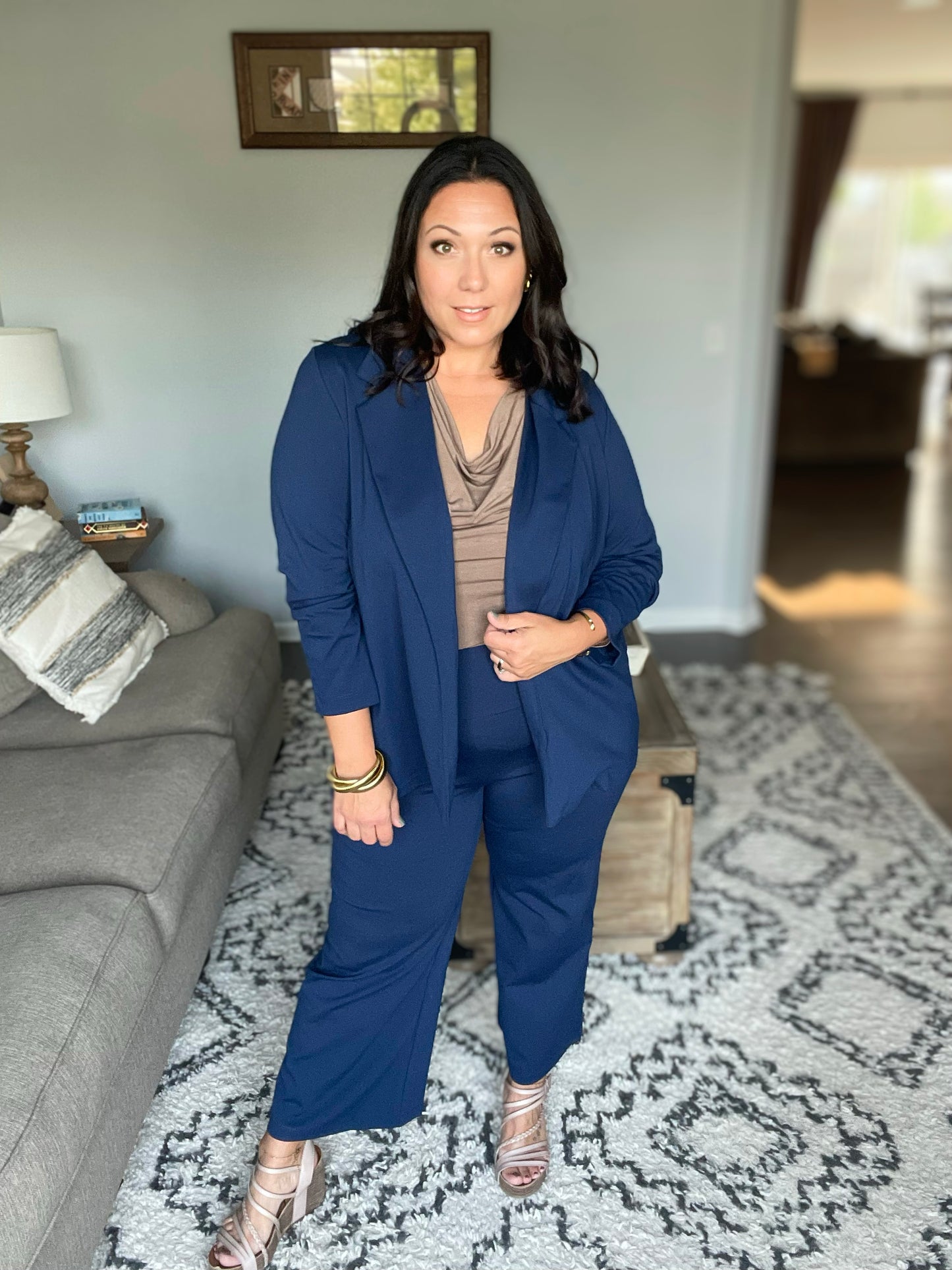 Magic Wide Leg Crop Pants in Navy
