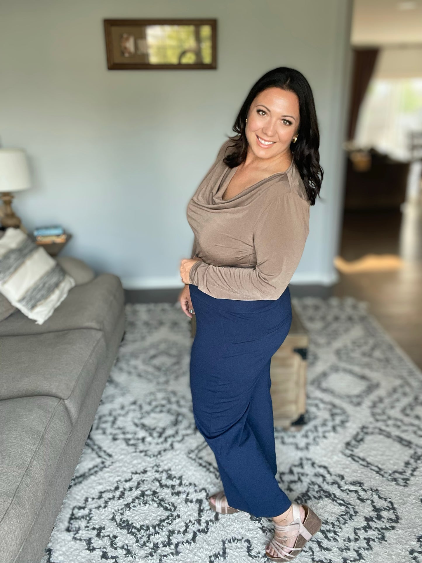Magic Wide Leg Crop Pants in Navy
