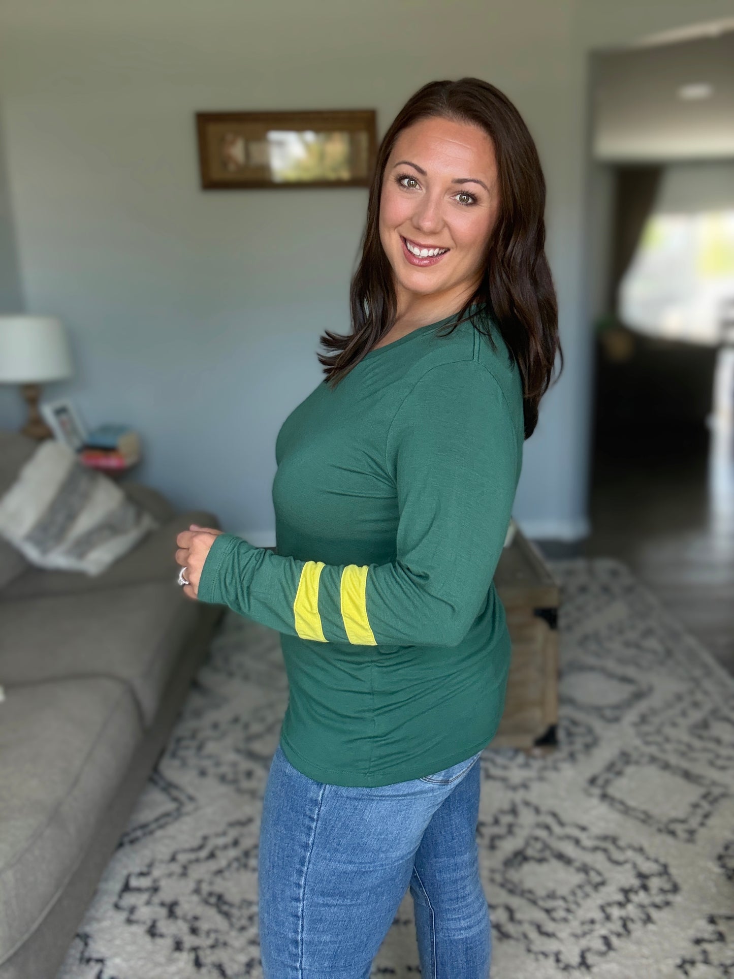 Michelle Mae GameDay Larissa Long Sleeve Top - Green Bay