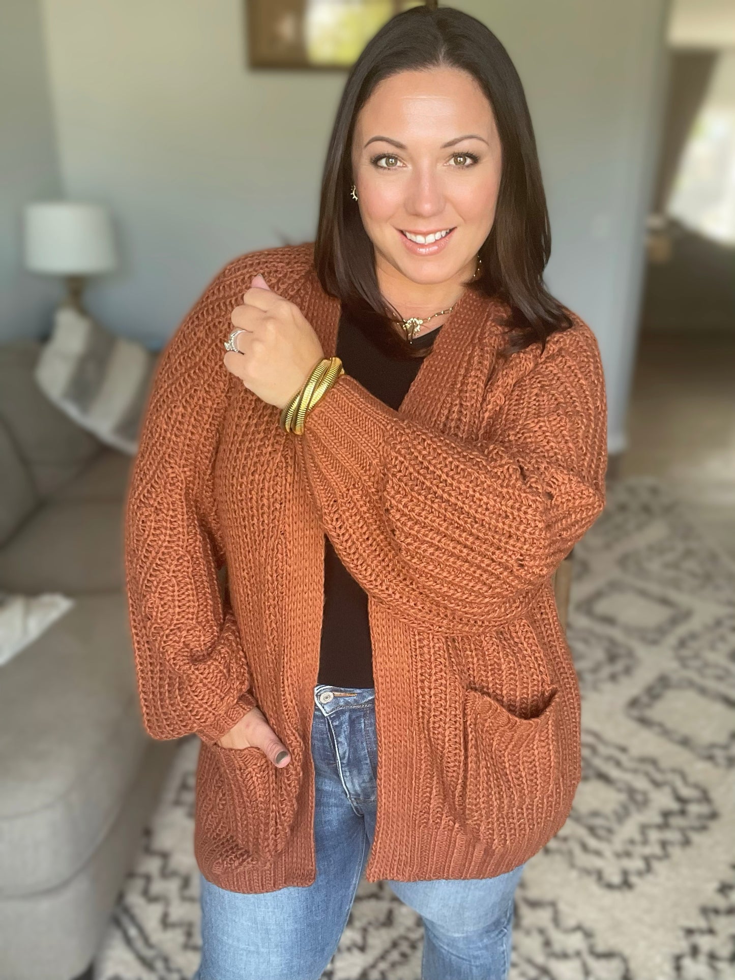 Maybe Monday Cardigan in Chestnut