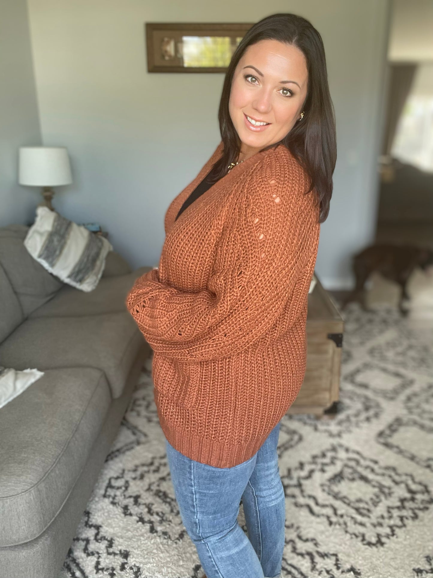 Maybe Monday Cardigan in Chestnut