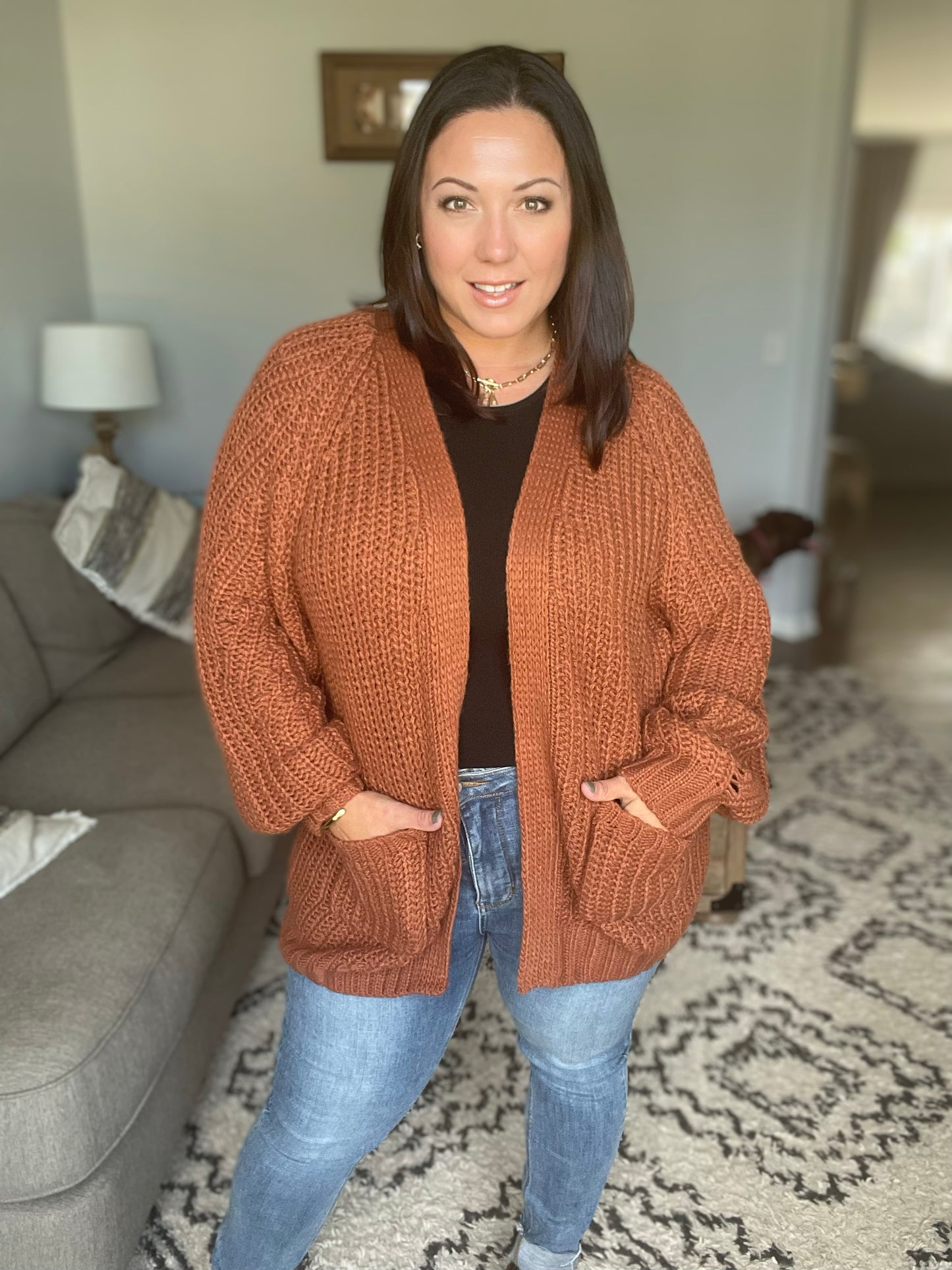 Maybe Monday Cardigan in Chestnut