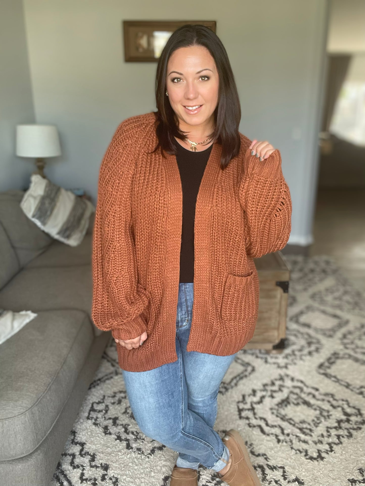 Maybe Monday Cardigan in Chestnut