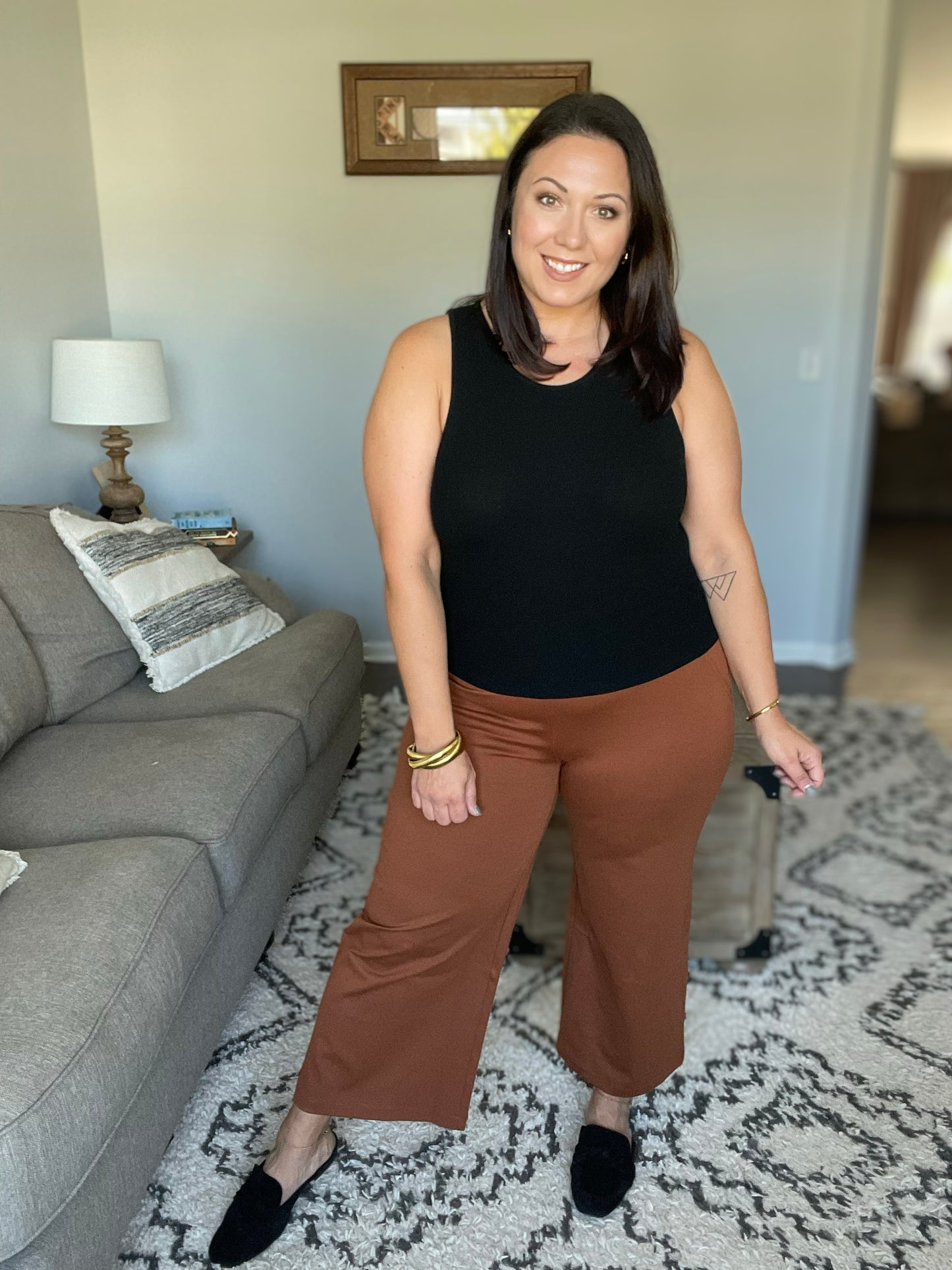 Magic Wide Leg Crop Pants in Rust