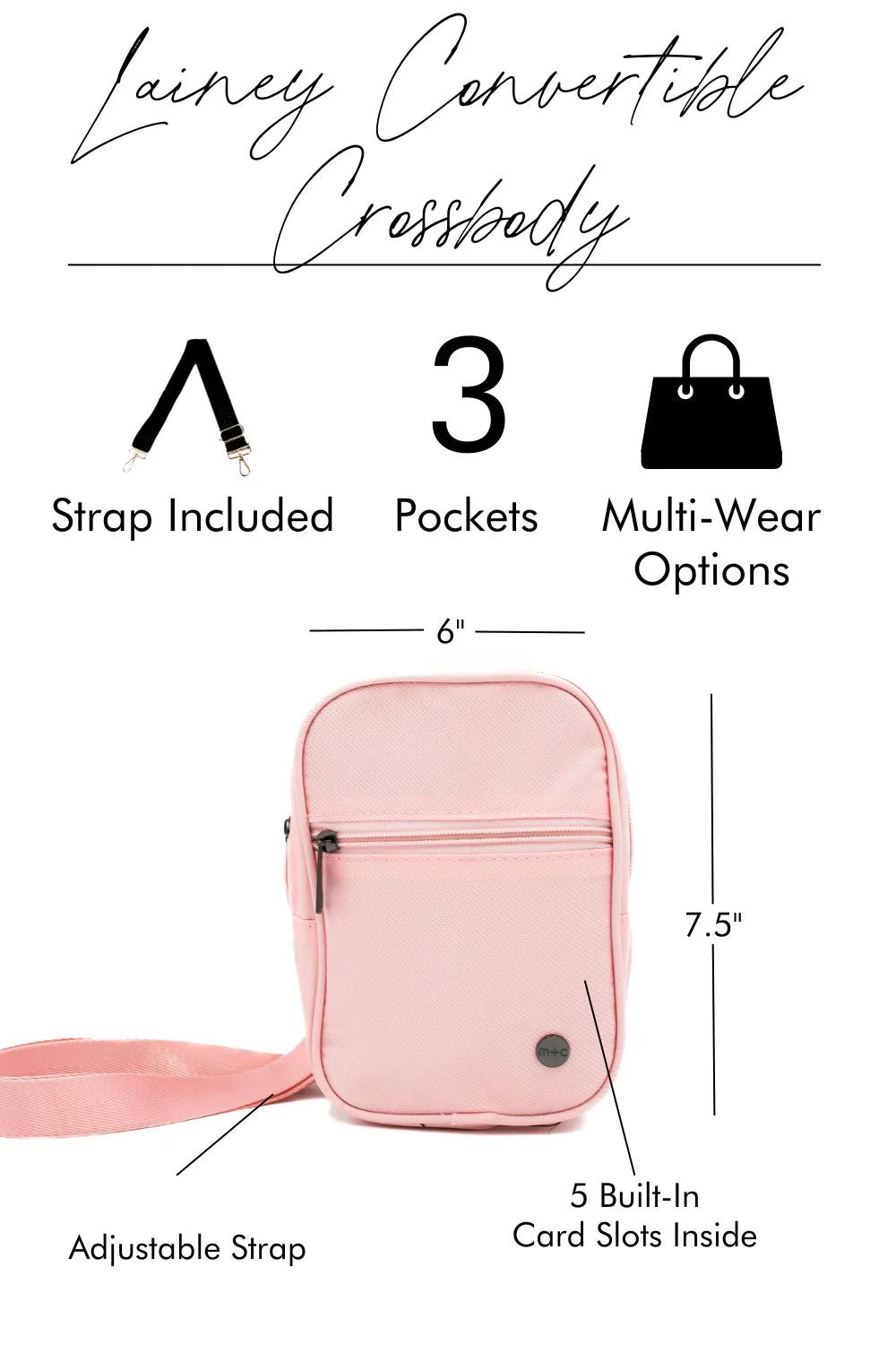 Lainey Convertible Crossbody in 7 color options