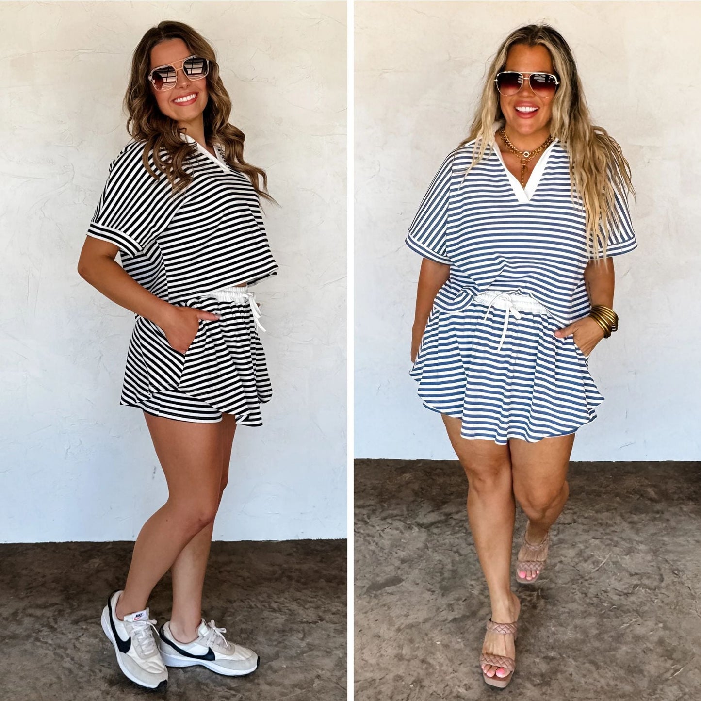 Harbor Stripe Skort Set in Two Colors