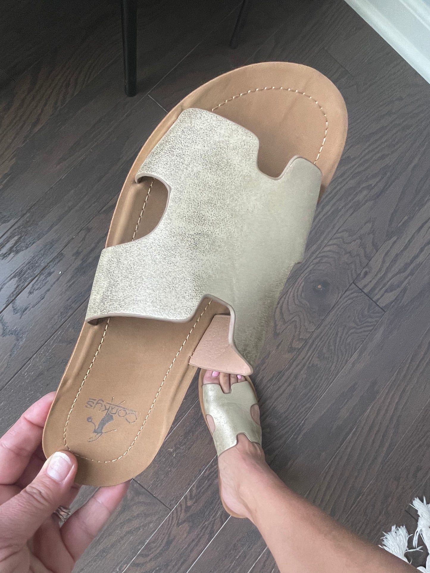 Corky's Bogalusa Sandals in Metallic Gold