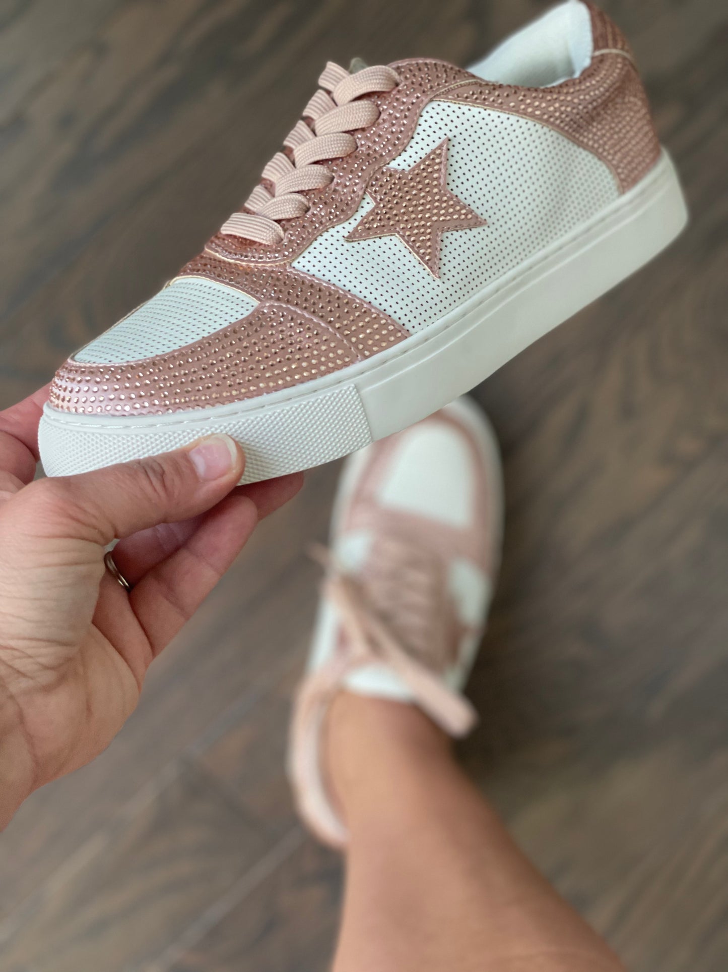 Corky's Legendary Blush Rhinestone Pave Star Sneakers