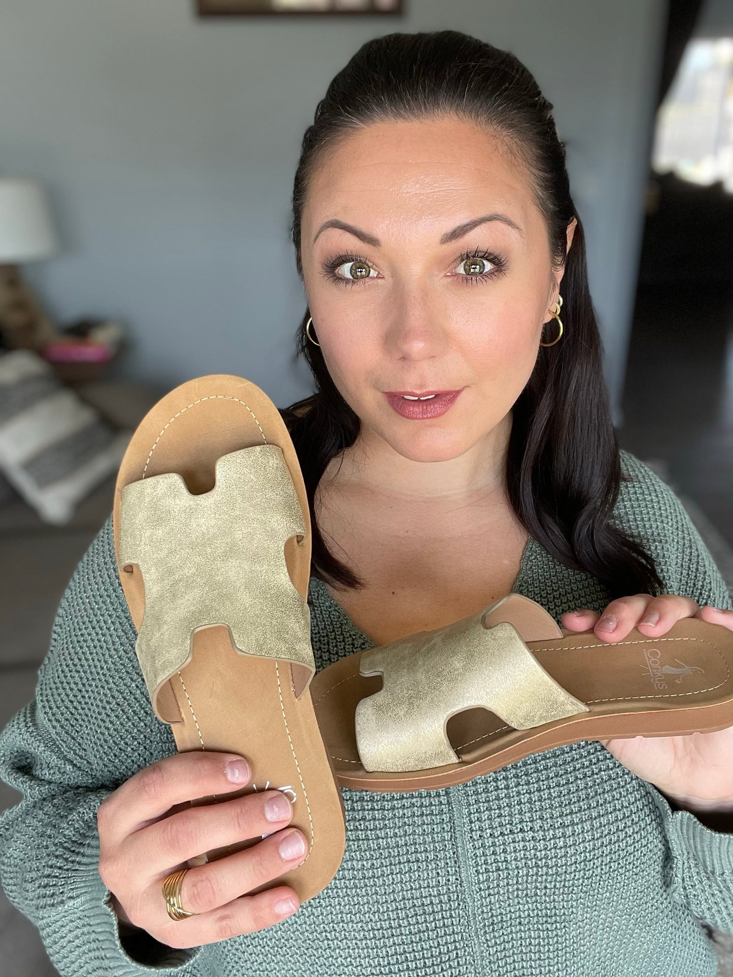Corky's Bogalusa Sandals in Metallic Gold