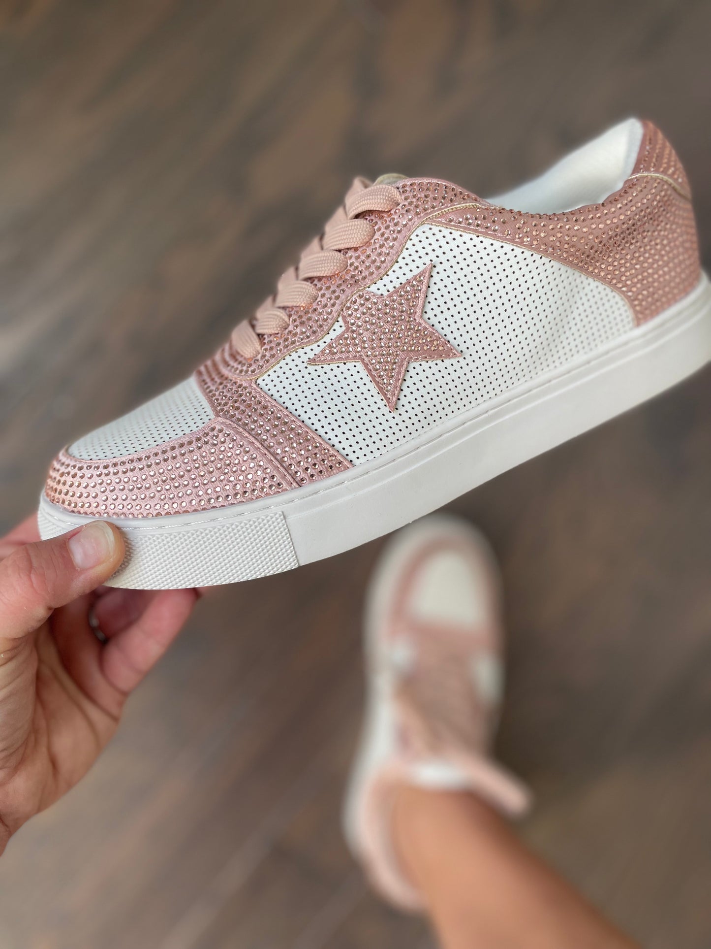 Corky's Legendary Blush Rhinestone Pave Star Sneakers