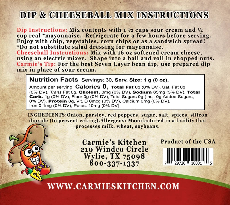 Carmie's Dip Mix - Manana Mexican
