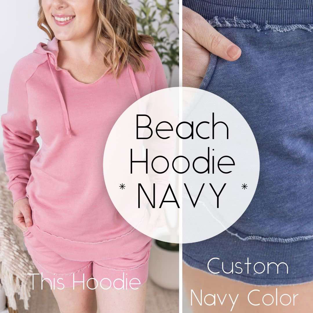 IN STOCK Vintage Wash Beach Hoodie - Nautical Navy