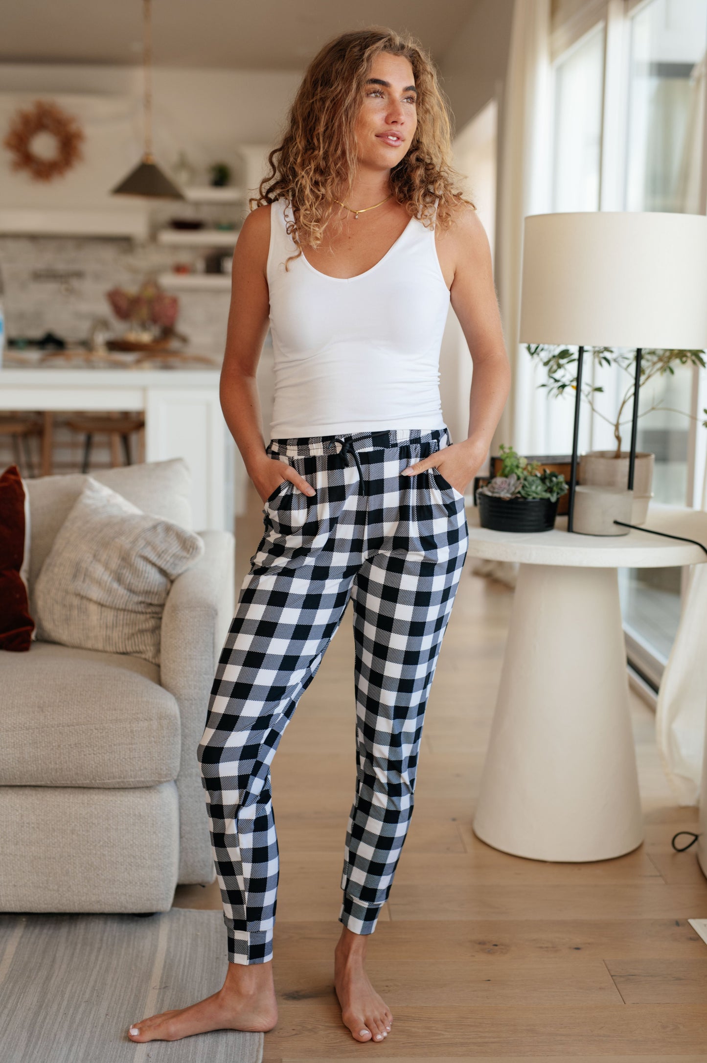 Your New Favorite Joggers in Black and White Buffalo Check