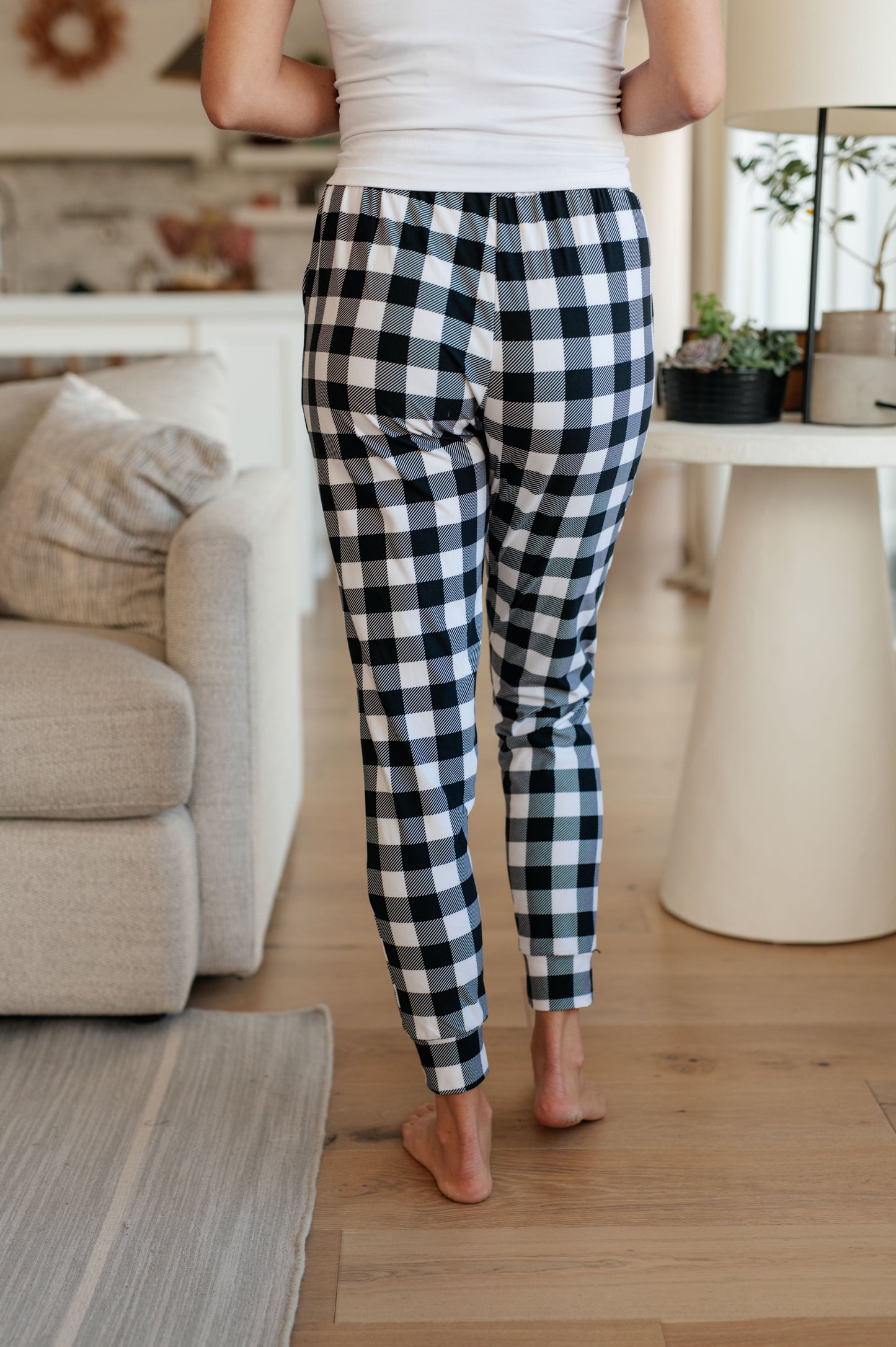 Your New Favorite Joggers in Black and White Buffalo Check