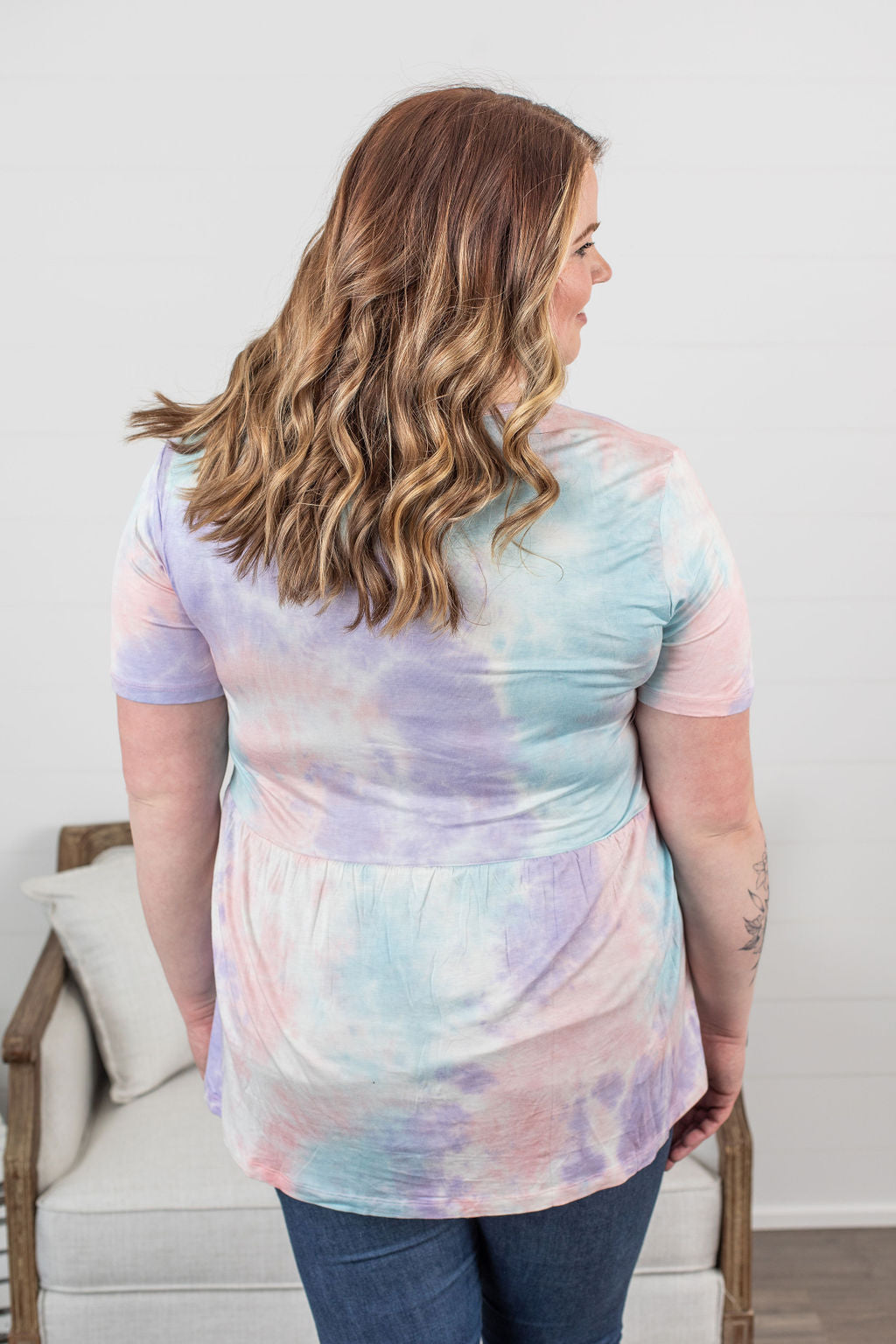 IN STOCK Sarah Ruffle Top - Pastel Mix FINAL SALE