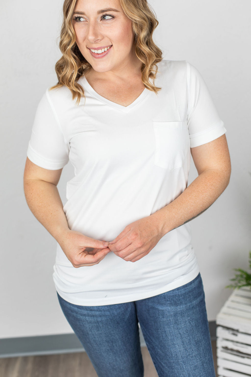 IN STOCK Sophie Pocket Tee - White