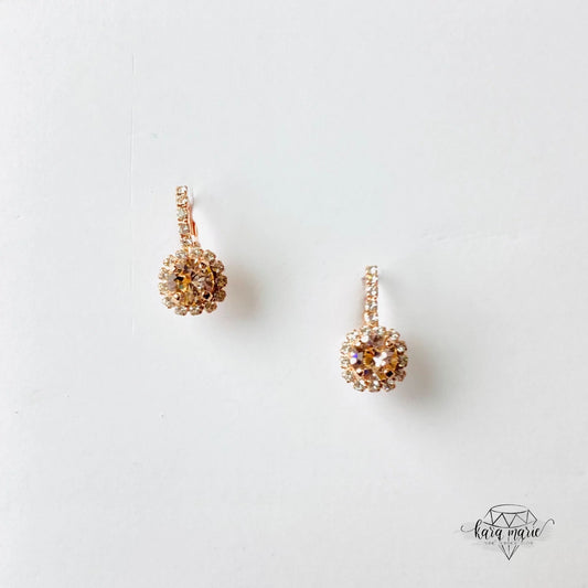 KaraMarie Daisy Drop Earring in Silk x Rose Gold Metal