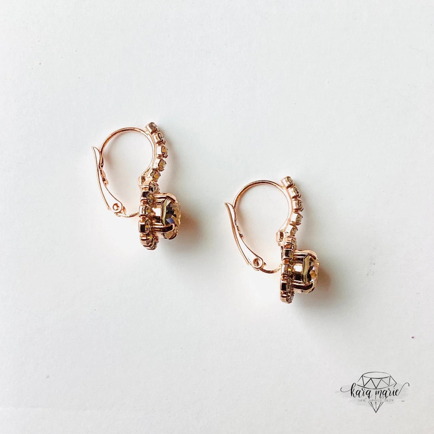 KaraMarie Daisy Drop Earring in Silk x Rose Gold Metal