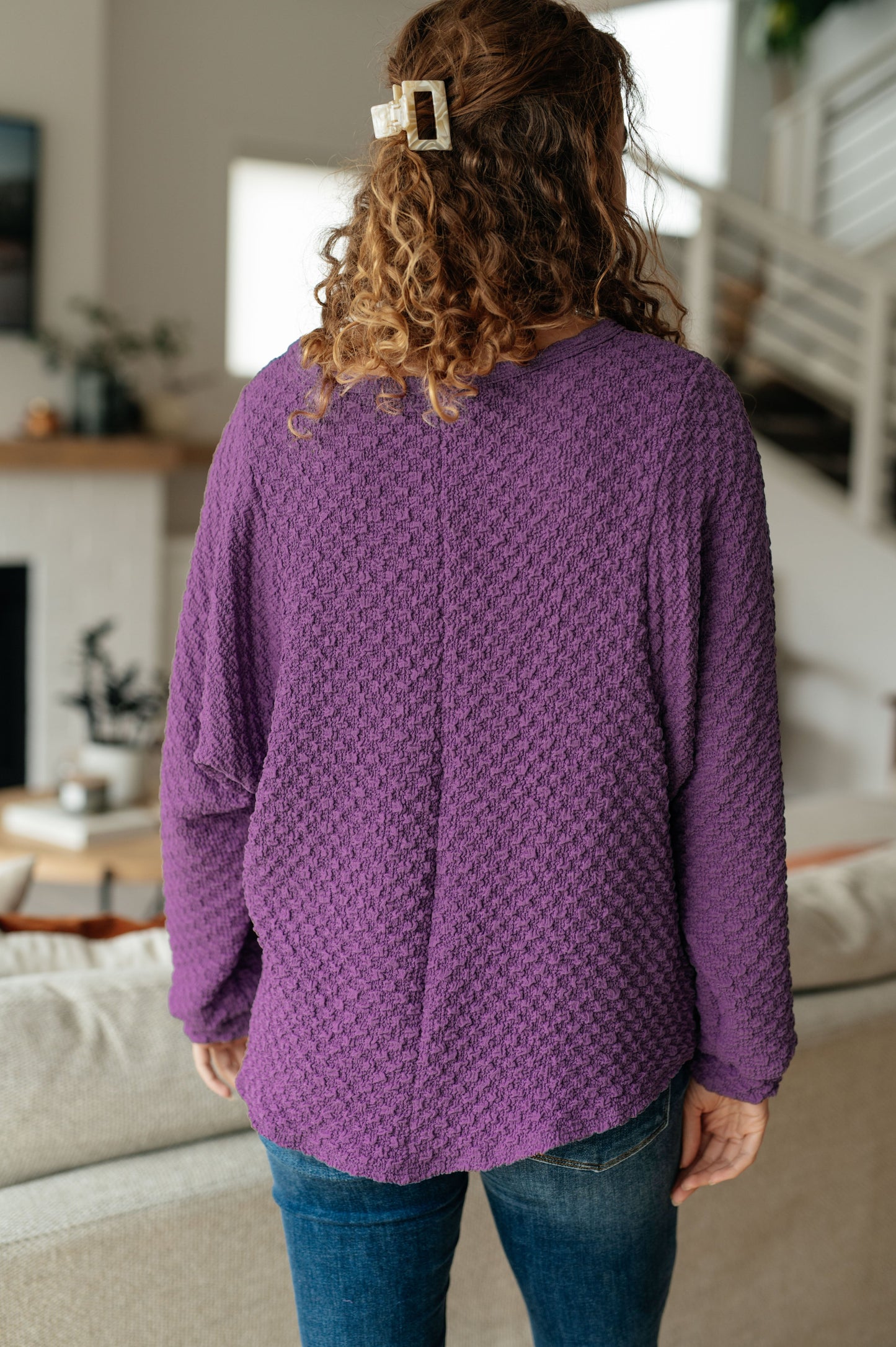 Textured Royal Purple Pullover