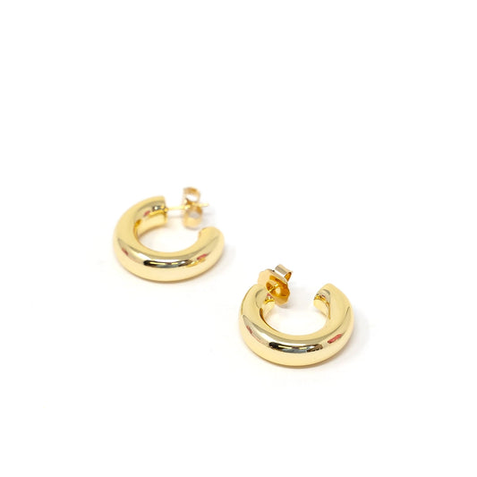 PREORDER Sis Kiss 1" Harlowe Hoop Earring | Modern Hoops in Gold