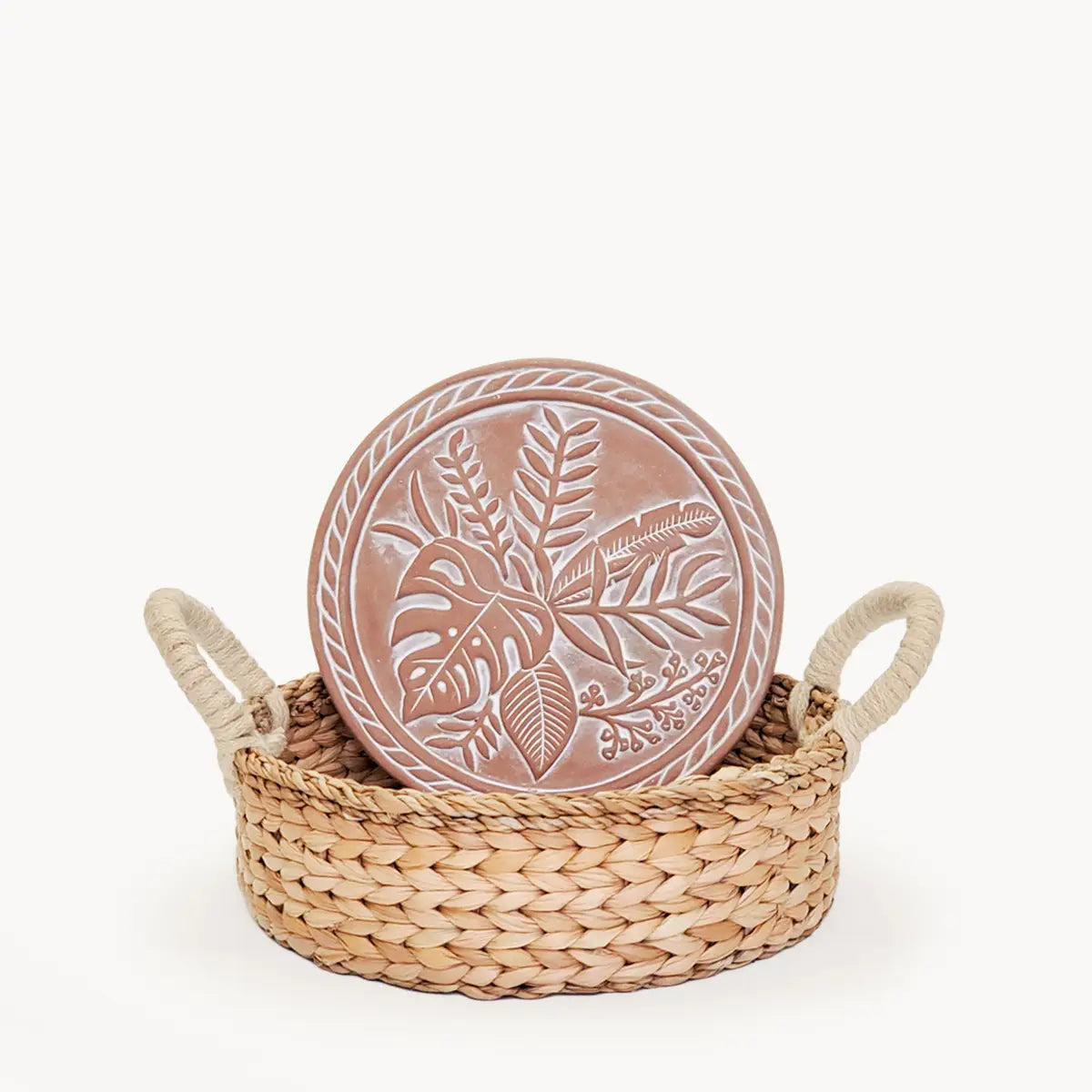 Handmade Bread Warmer & Wicker Basket - Plant - Round