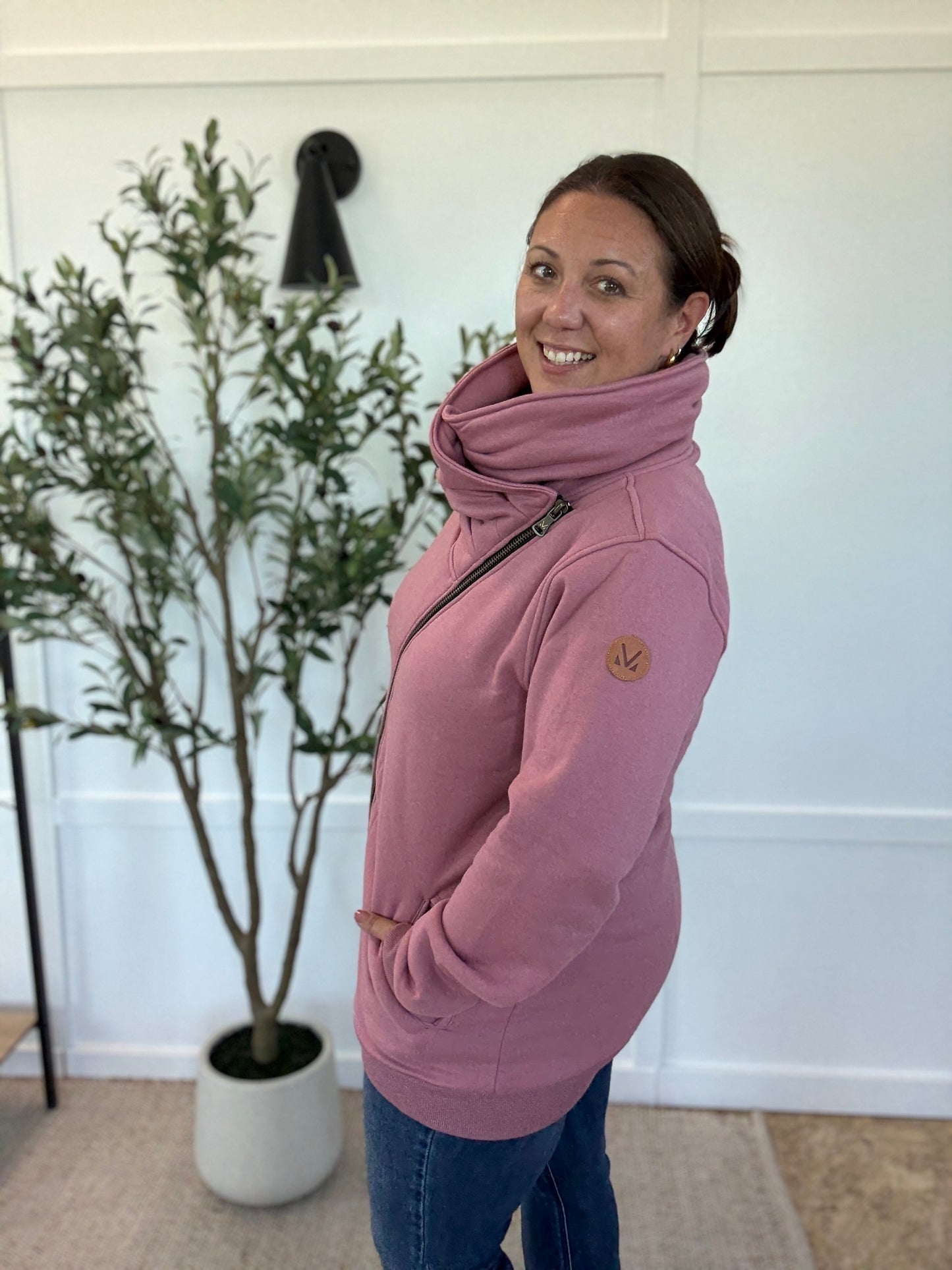 Michelle Mae Quinn ZipUp Cowl - Mulberry