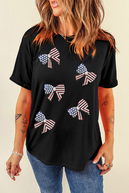 PREORDER: US Flag Round Neck Short Sleeve T-Shirt