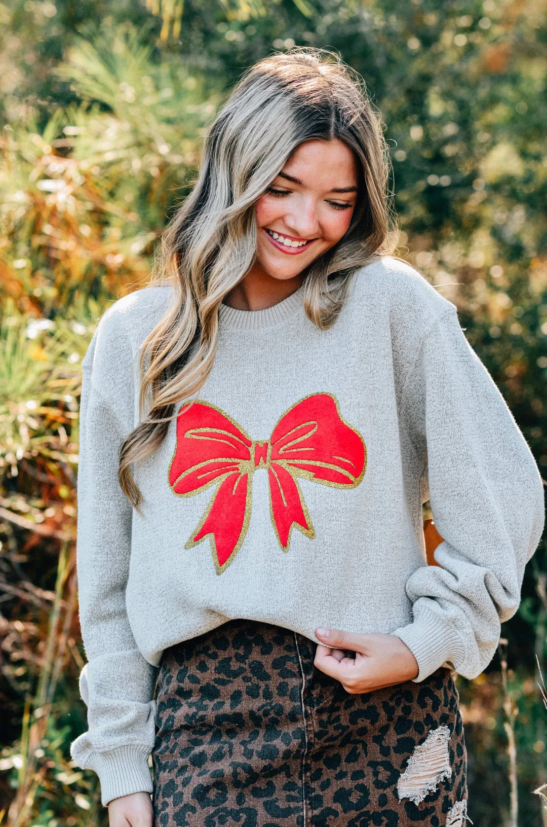 PREORDER: Christmas Bows Puff Knit Sweater