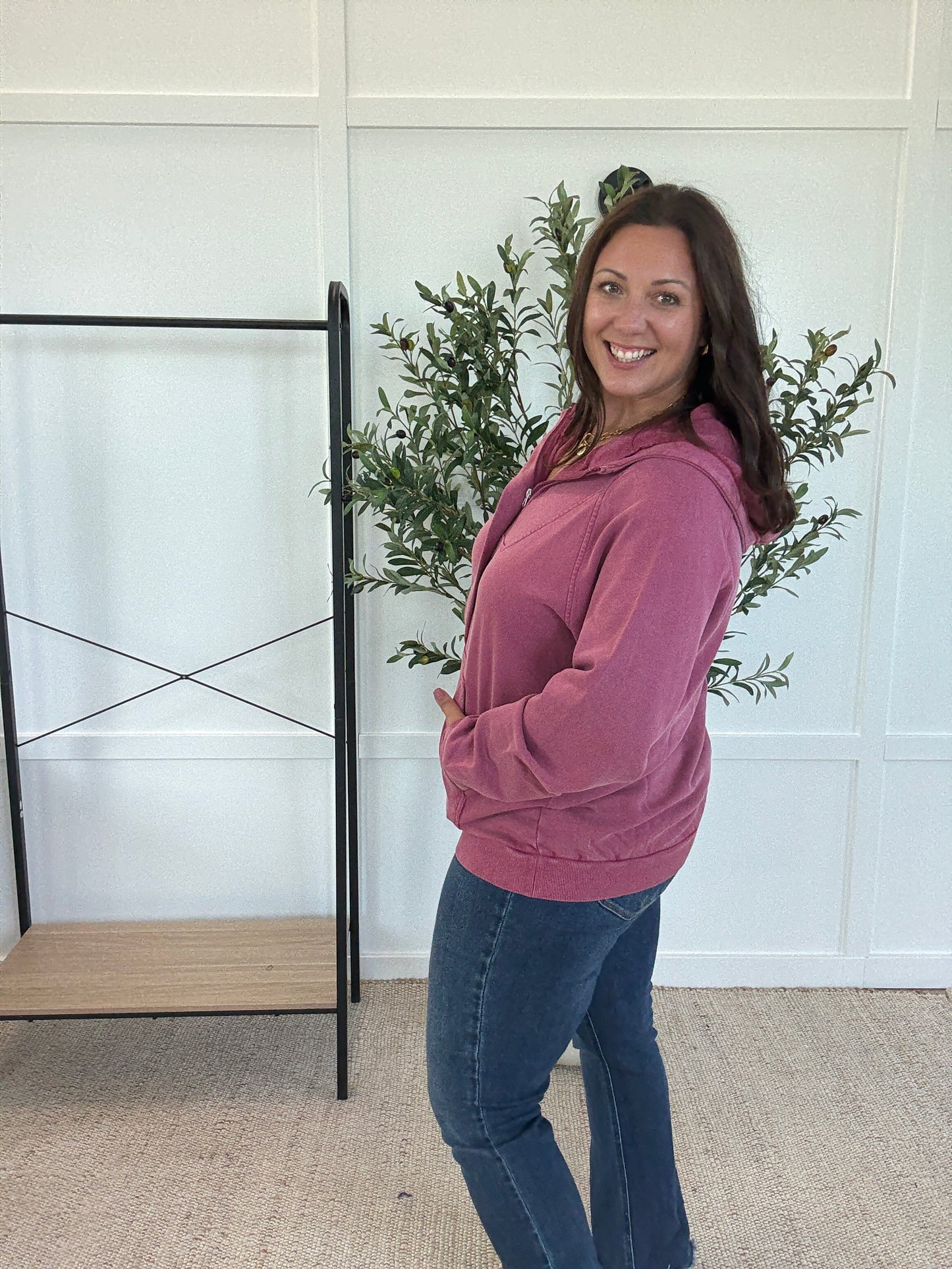 Michelle Mae Ryker Vintage Wash Hoodie- Berry