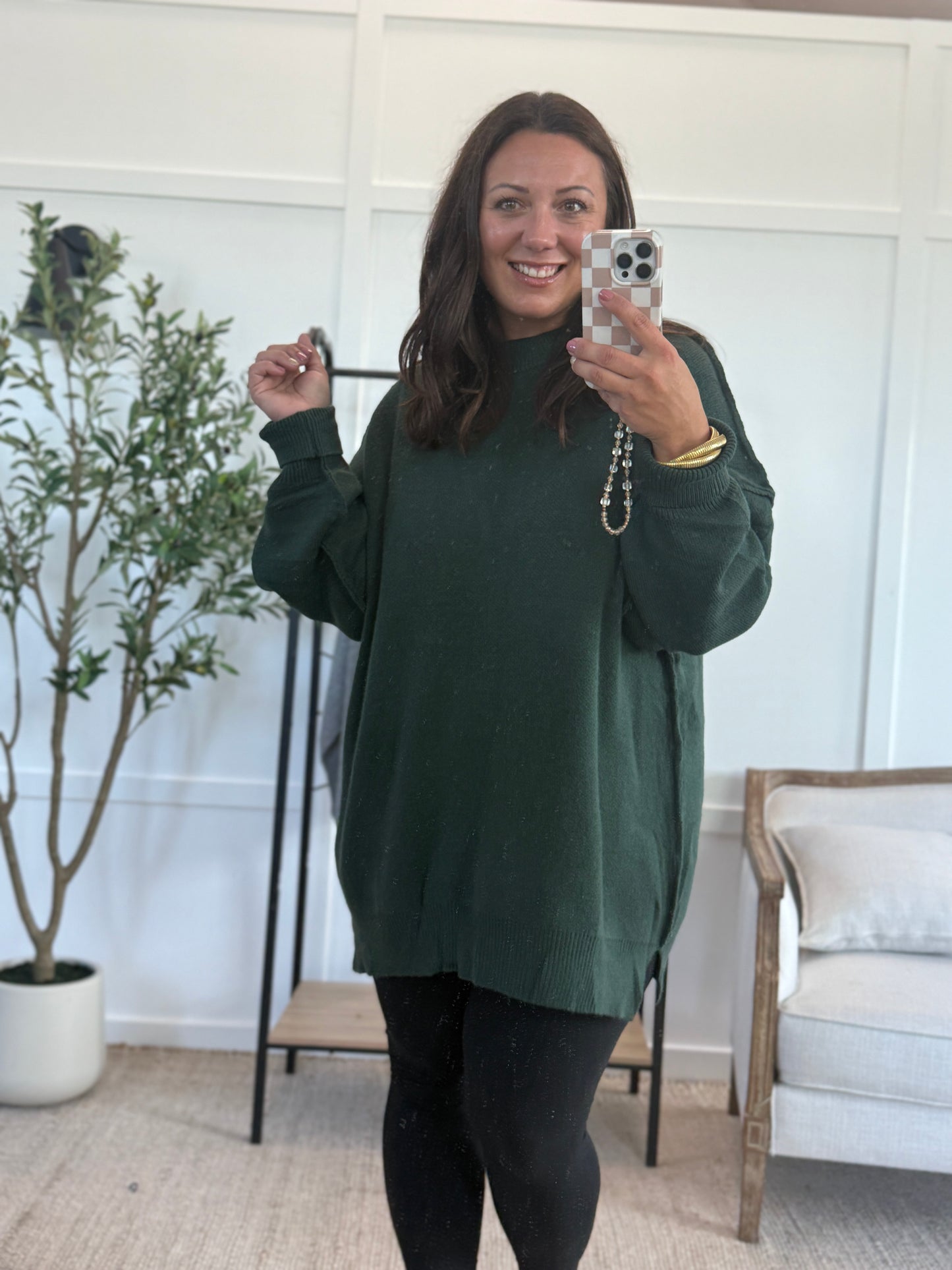 Michelle Mae Aurora Cozy Sweater - Hunter Green