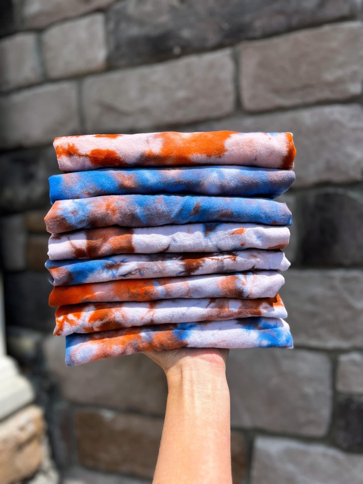 PREORDER:  Orange and Blue Ice Dye (multiple shirt options)