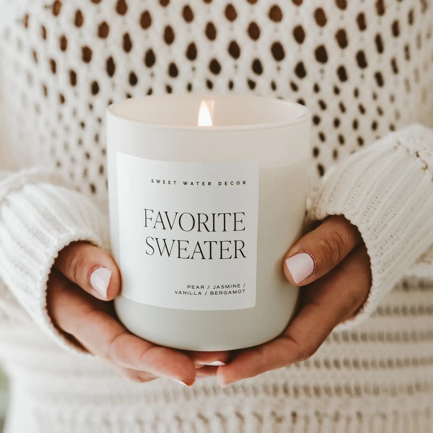 Sweetwater Decor | Favorite Sweater 15 oz Soy Candle, Matte Jar