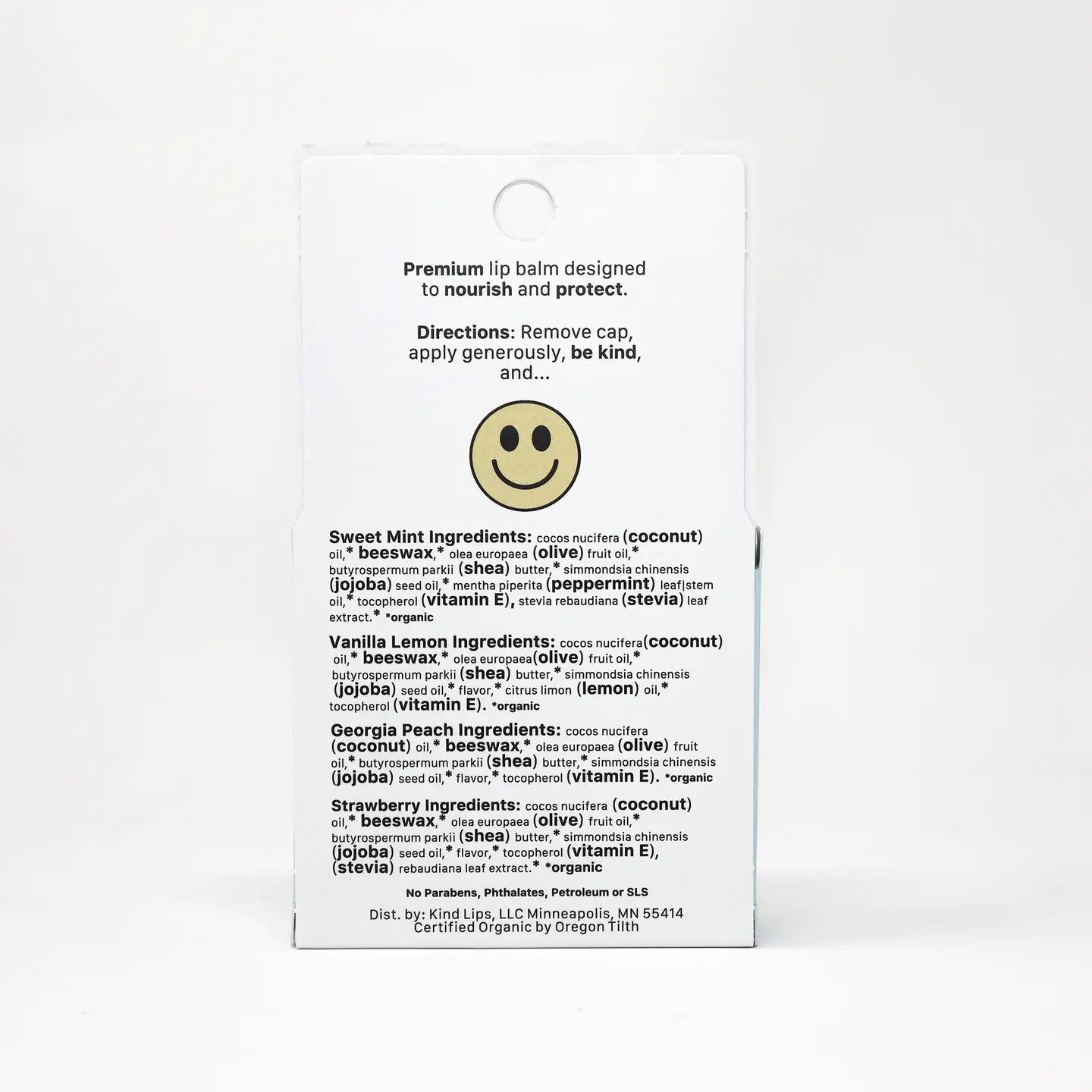 Kind Lips Holiday Stocking Stuffer Variety 4 Pack Organic Lip Balm