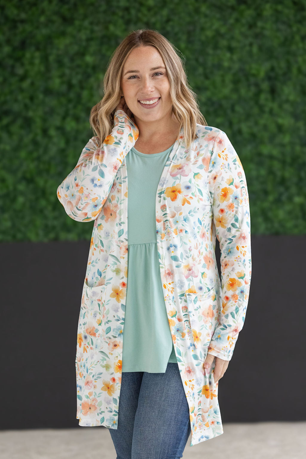 IN STOCK Classic Cardigan - Watercolor Floral