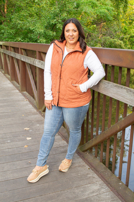 IN STOCK Corduroy Vest - Pumpkin