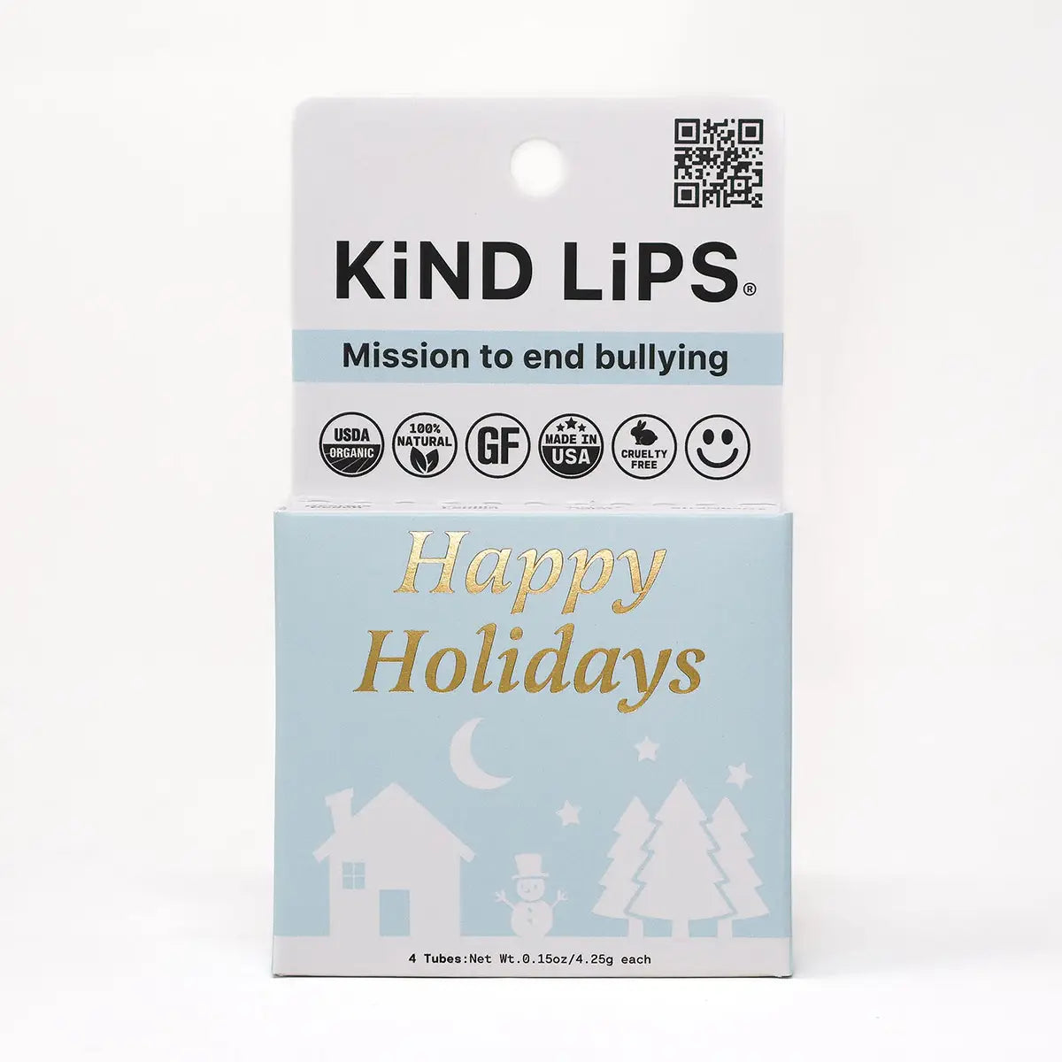 Kind Lips Holiday Stocking Stuffer Variety 4 Pack Organic Lip Balm