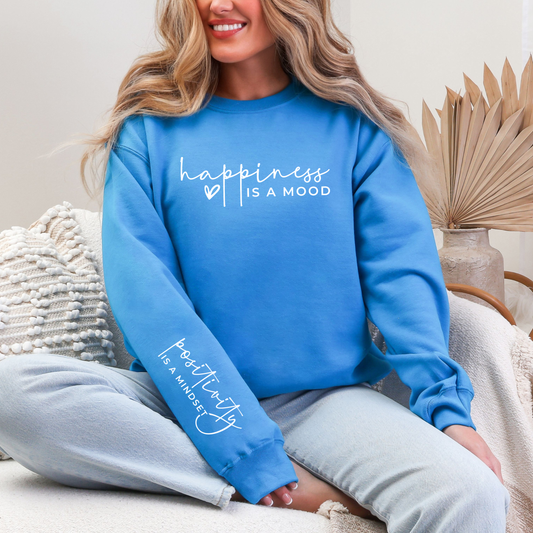 Happiness Is A Mood Graphic Sweatshirt