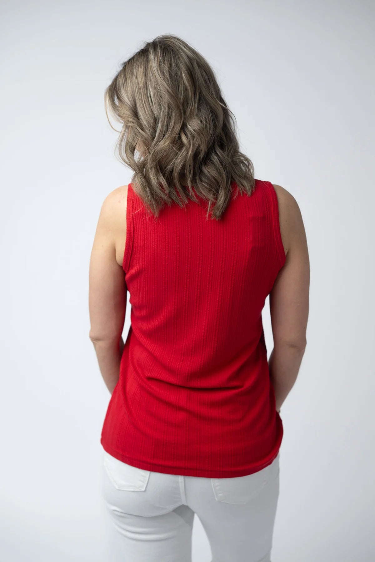 Michelle Mae Mila Zipper Tank - Red
