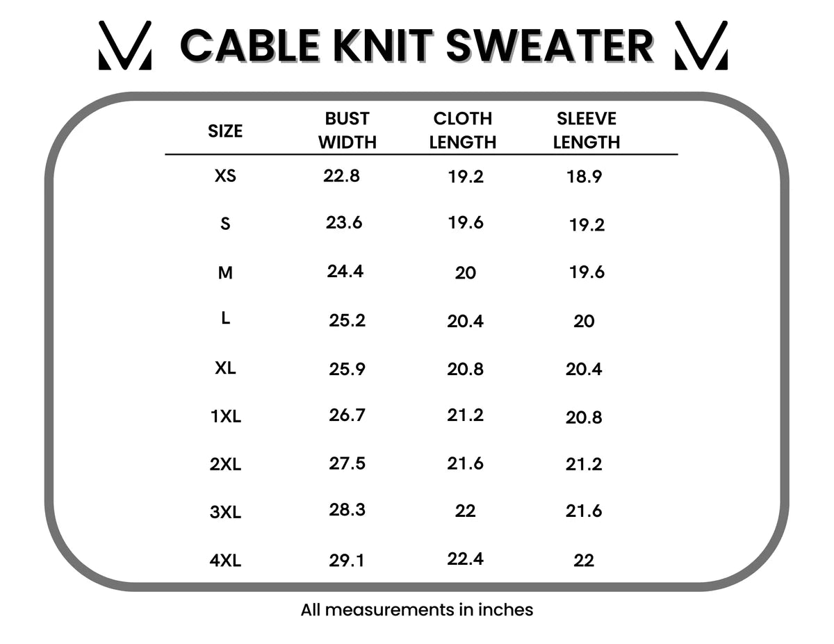 Michelle Mae Cable Knit Sweater - Latte