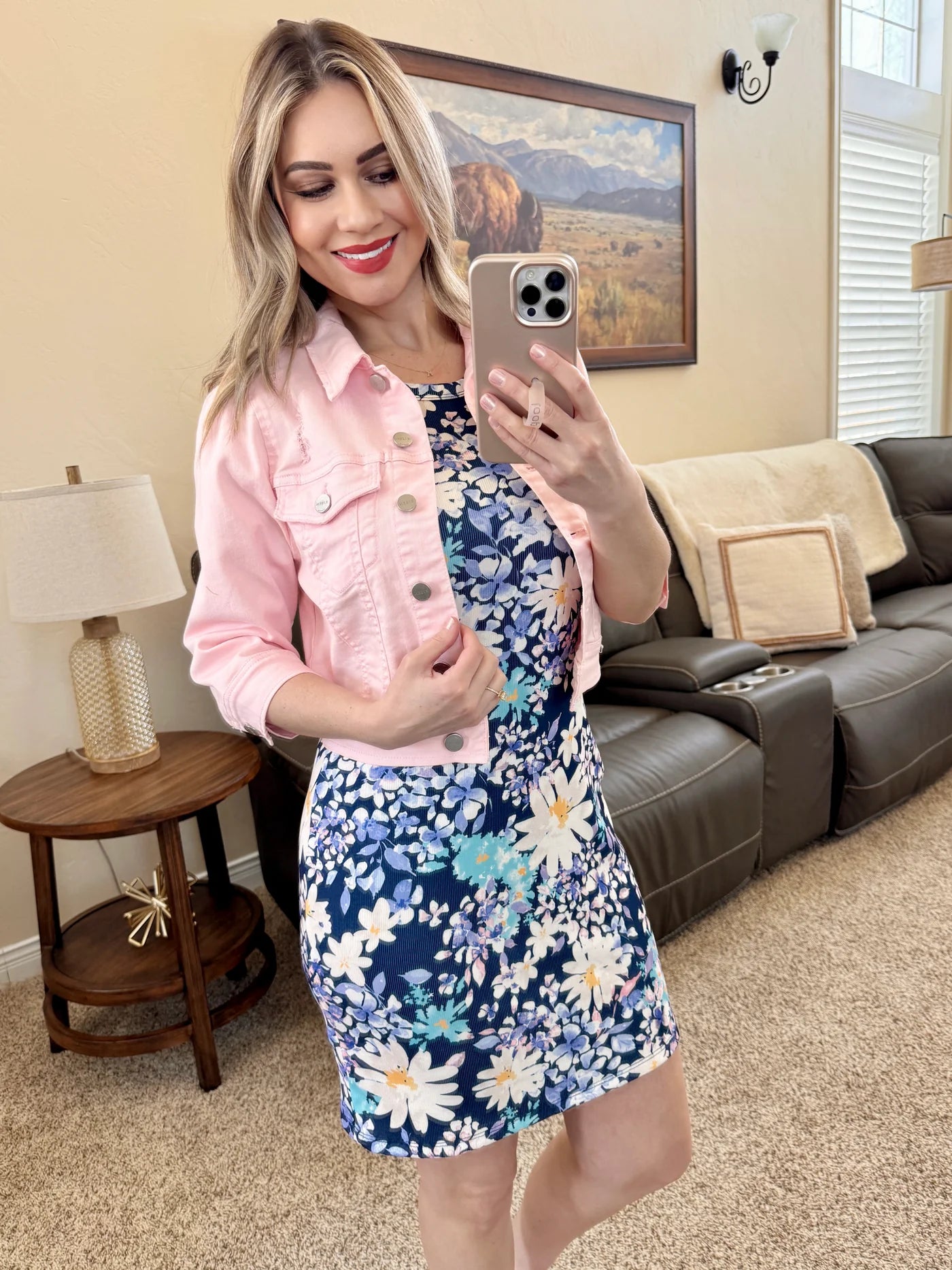 Michelle Mae  Mariah Ribbed Dress - Daisy Blues