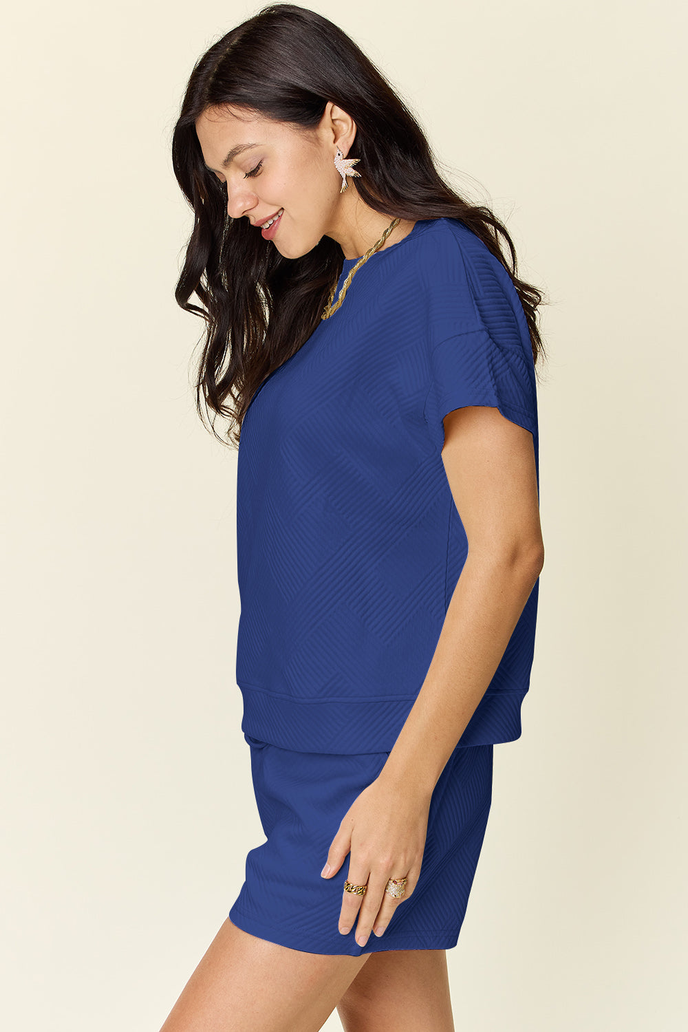 Textured Short Sleeve Top and Shorts Set in 11 Colors