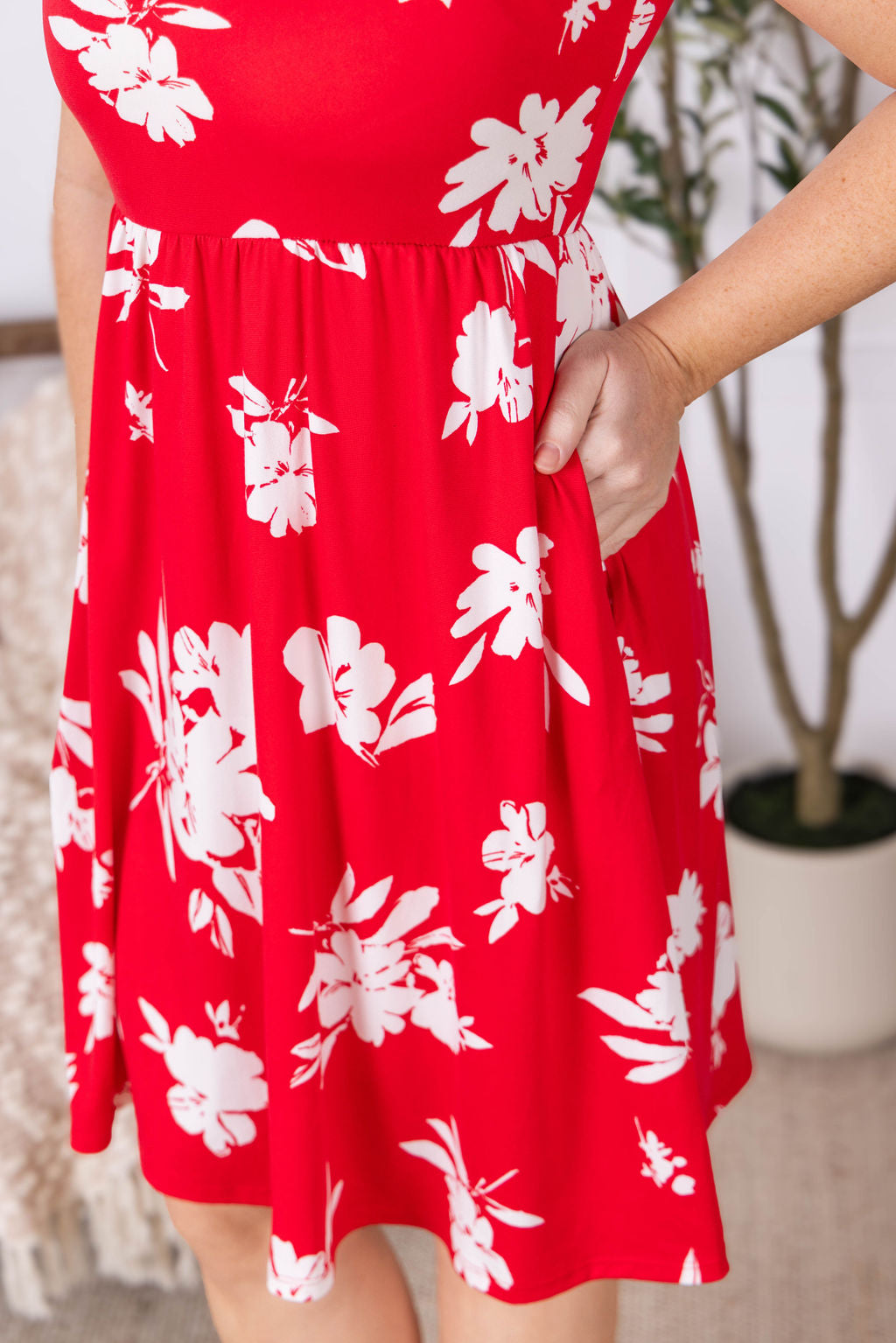 Michelle Mae Kelsey Tank Dress - Red Floral
