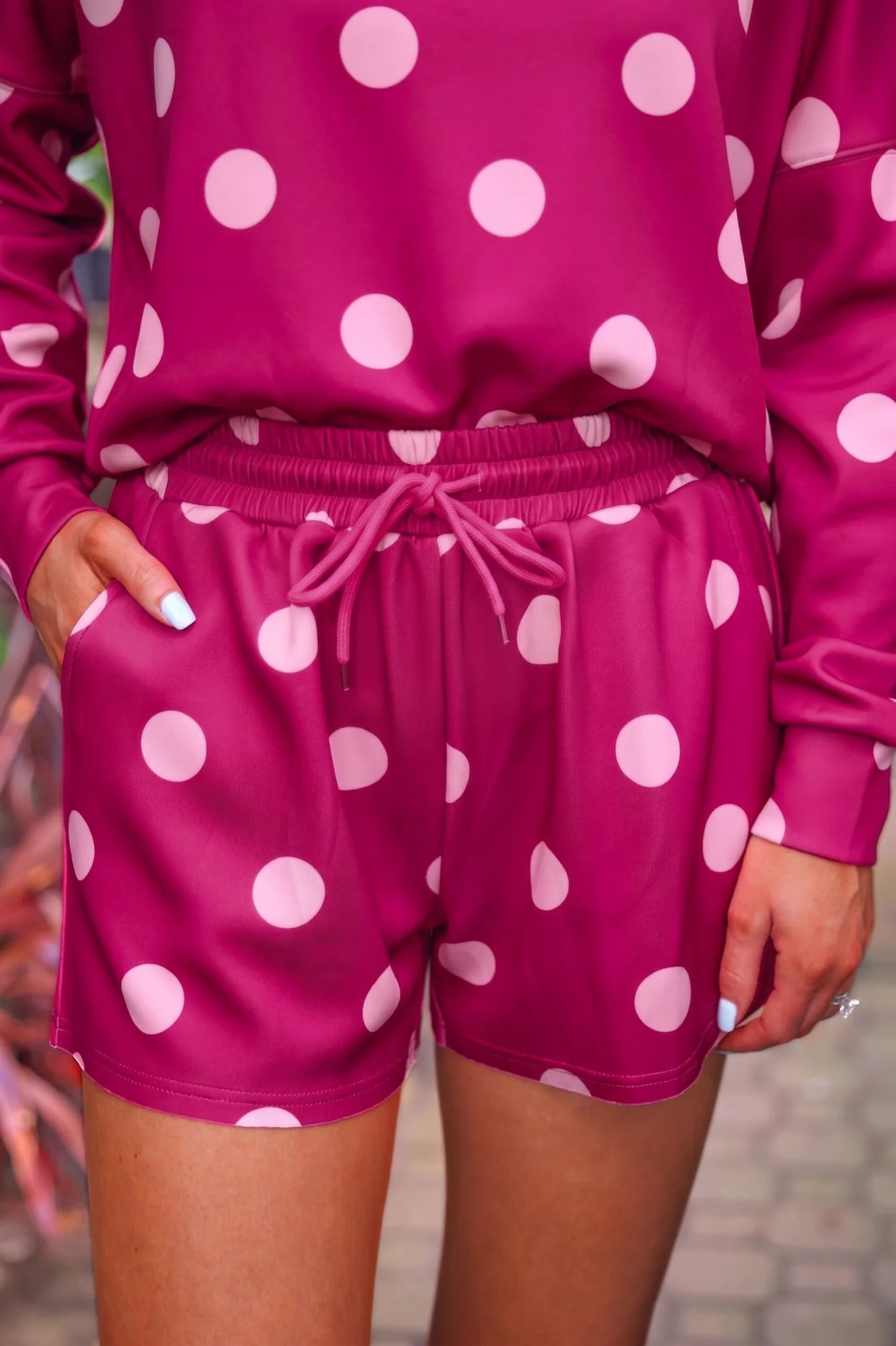 PREORDER: Jess Lea Luna Luxe Pullover Set- Pink Polka Dot