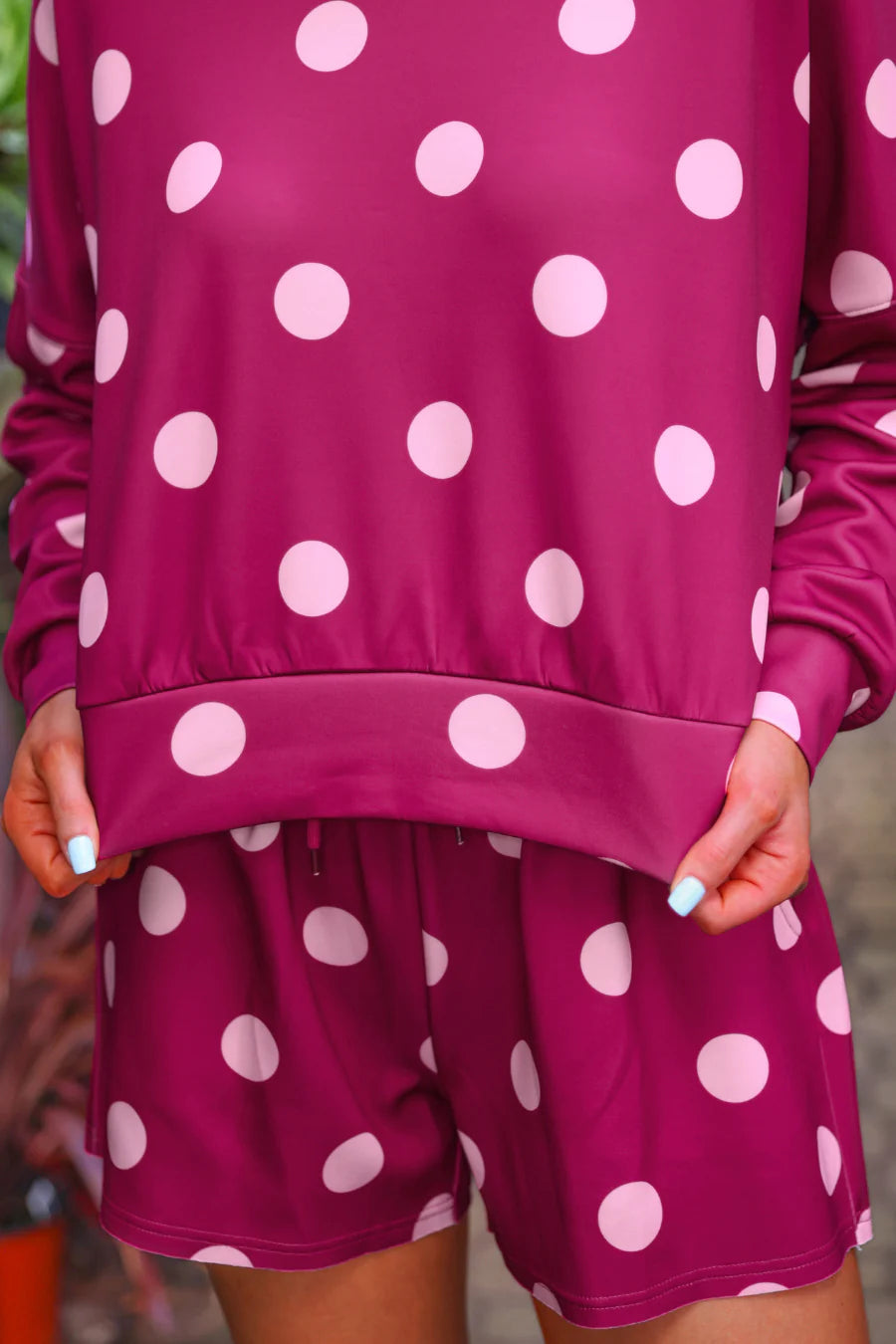 PREORDER: Jess Lea Luna Luxe Pullover Set- Pink Polka Dot