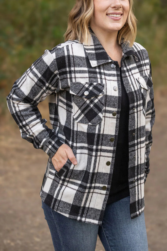 IN STOCK Norah Plaid Shacket - Black and White (ships mid-August)