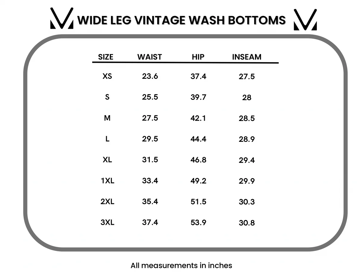 Michelle Mae Wide Leg Vintage Wash Bottoms - Red