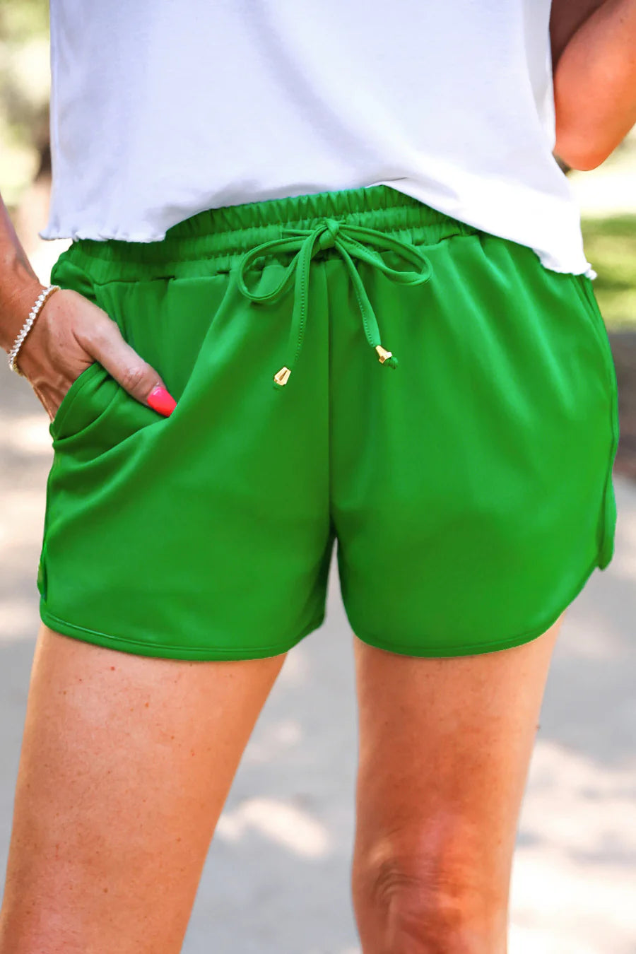 PREORDER: Jess Lea Green Drawstring Everyday Shorts