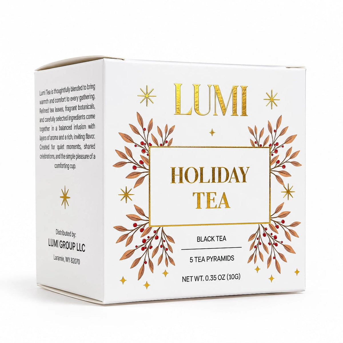 PREORDER Lumi Holiday Tea – Black Tea, 5 Premium Tea Bags